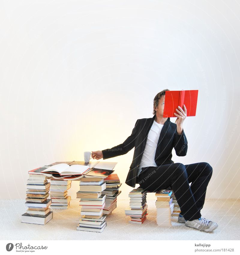 The Reader Colour photo Multicoloured Interior shot Studio shot Copy Space top Neutral Background Day Artificial light Light Shadow Contrast Long shot