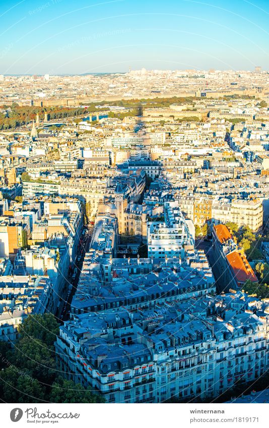 Above Paris Earth Sky Horizon Sun Beautiful weather Capital city Building Architecture Eiffel Tower Enthusiasm Euphoria Honor Optimism Success Power Might
