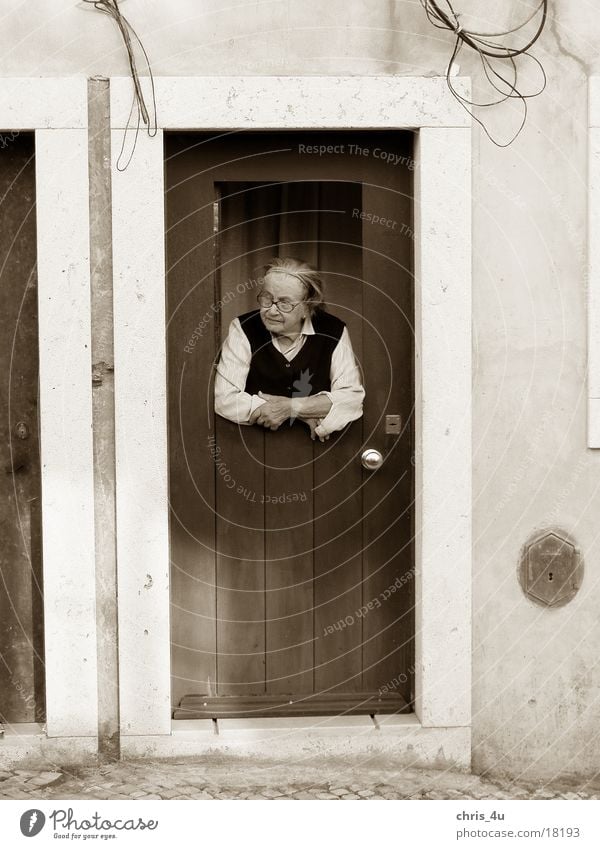 old lady Portugal Lisbon Characteristic Woman District Alfama
