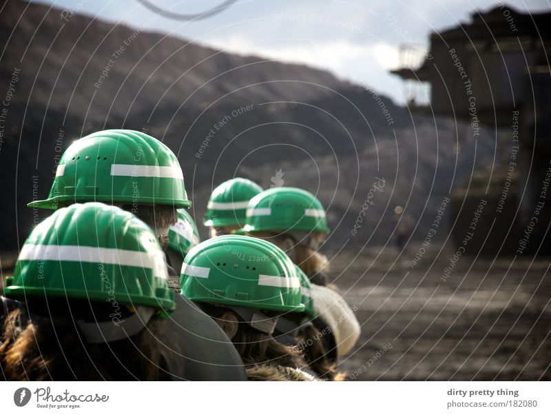safety 1st Colour photo Exterior shot Copy Space right Day Masculine Esthetic Anonymous Helmet Soft coal mining Safety Faceless Blur High point Concentrate