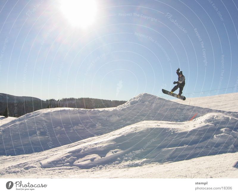 Jump on Feldberg Snowboard Black Forest mountain Winter Sports snow Exterior shot