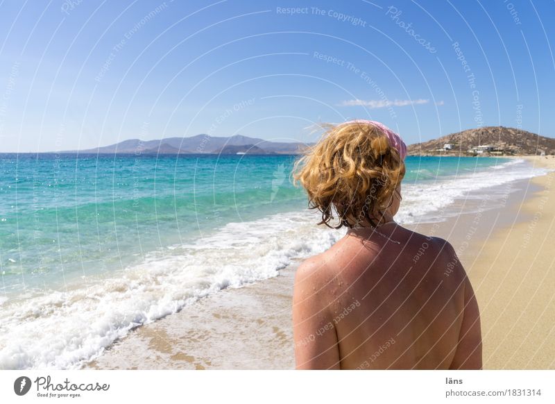 beach day Vacation & Travel Tourism Summer Sun Sunbathing Beach Ocean Island Waves Feminine Woman Adults Life Head Back 1 Human being 45 - 60 years Sand Sky
