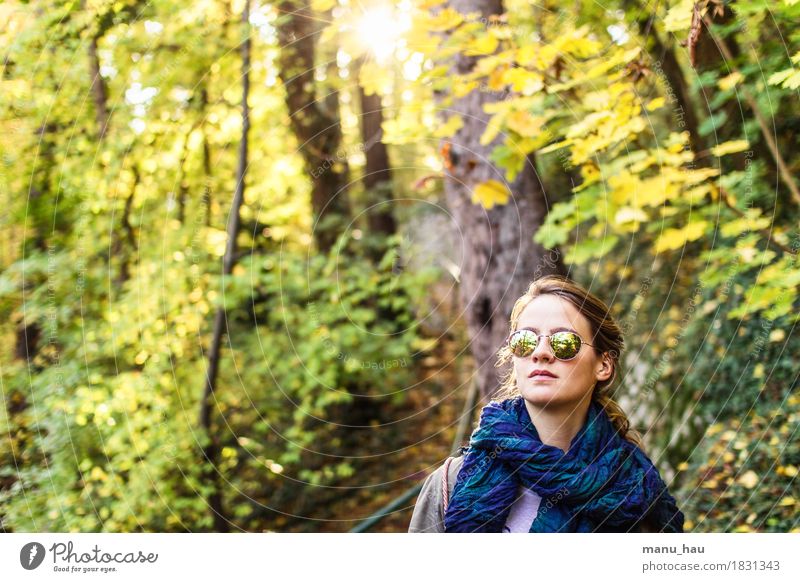 Autumn Day #2 Joy Healthy Calm Freedom Human being Feminine Young woman Youth (Young adults) Woman Adults Life 1 18 - 30 years Nature Sun Sunlight