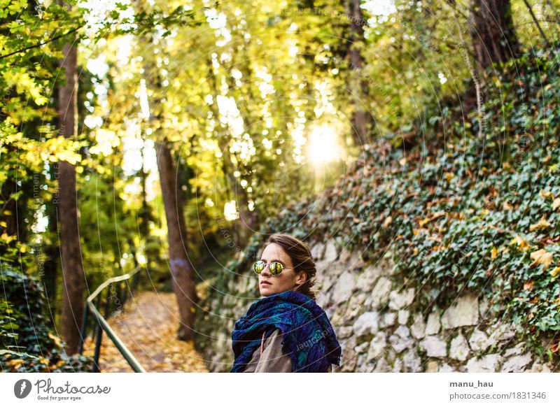 Autumn Day #5 Lifestyle Elegant Style Joy Healthy Calm Human being Feminine Young woman Youth (Young adults) Woman Adults 1 18 - 30 years Nature Sun Sunlight