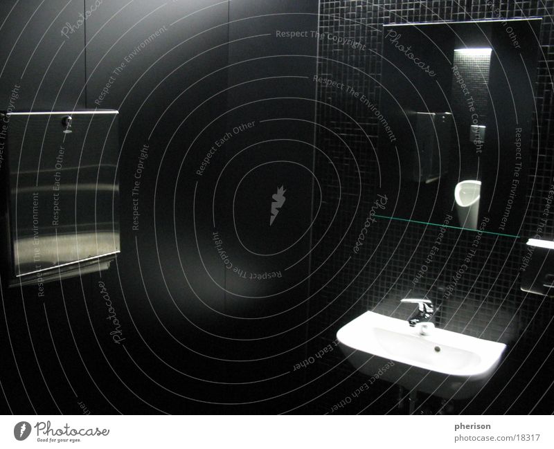 black toilet Man Sink Black Mirror Photographic technology Toilet paper shavings Basin Room