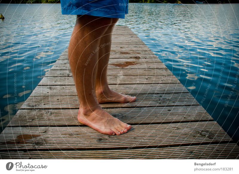 Summer Review Senses Relaxation Calm Vacation & Travel Far-off places Freedom Summer vacation Human being Masculine Legs Feet 1 Water Lake Swimming trunks Break