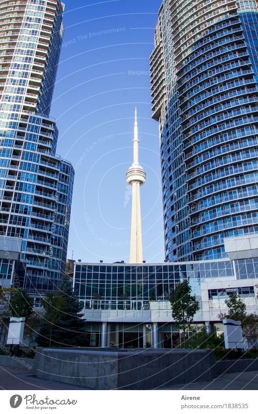 Everything is relative, partial view of the Toronto skyline Technology Entertainment electronics Telecommunications Sky Cloudless sky Town Downtown Skyline