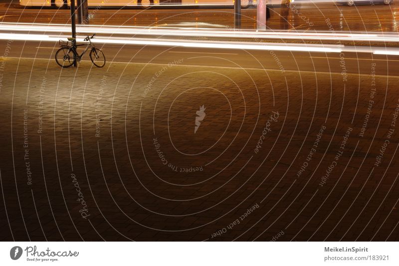 The bike stops today. Colour photo Exterior shot Copy Space right Copy Space bottom Copy Space middle Evening Night Light (Natural Phenomenon) Long exposure