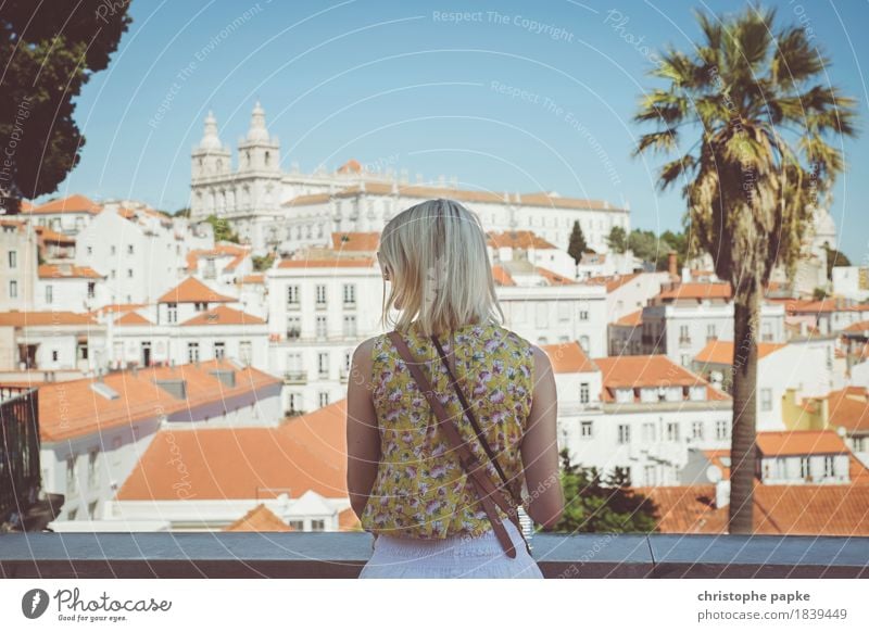 Lisbon's scenery Vacation & Travel Tourism Sightseeing City trip Summer Summer vacation Feminine Young woman Youth (Young adults) 1 Human being 30 - 45 years