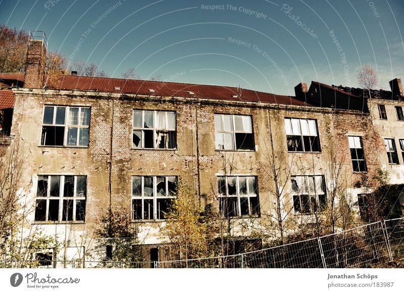 The beauty of decay Colour photo Exterior shot Copy Space top Day Light Sunlight Deep depth of field Town Outskirts Deserted House (Residential Structure) Ruin