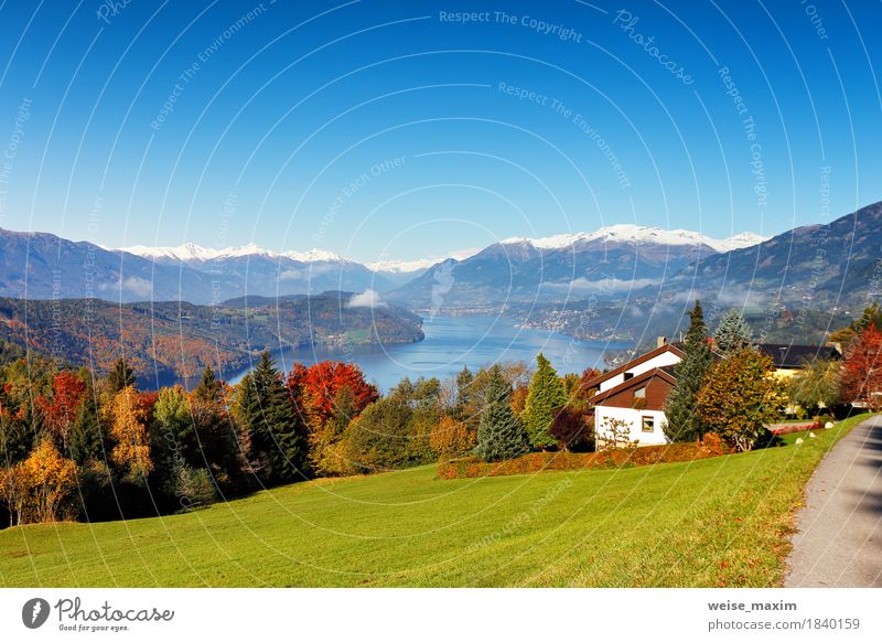 Sunny autumn day on the lake in mountains of south Austria Relaxation Vacation & Travel Tourism Trip Adventure Far-off places Freedom City trip Cruise