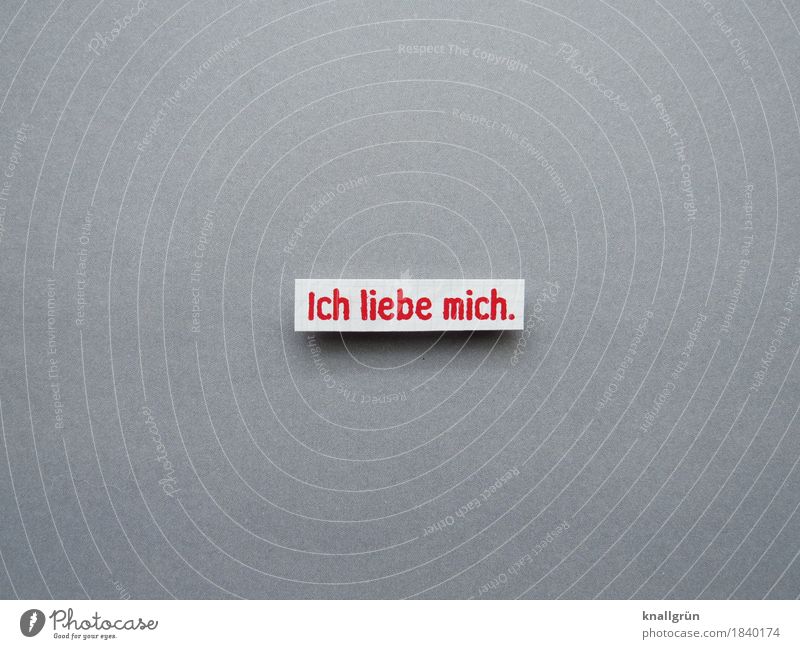 I love myself. Characters Signs and labeling Communicate Love Sharp-edged Gray Red White Emotions Enthusiasm Self-confident Acceptance Sympathy Egotistical