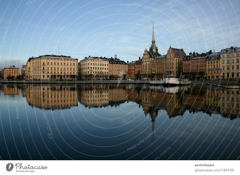 slussen behind me Colour photo Exterior shot Day Reflection Central perspective Stockholm Town Capital city Downtown Old town House (Residential Structure)