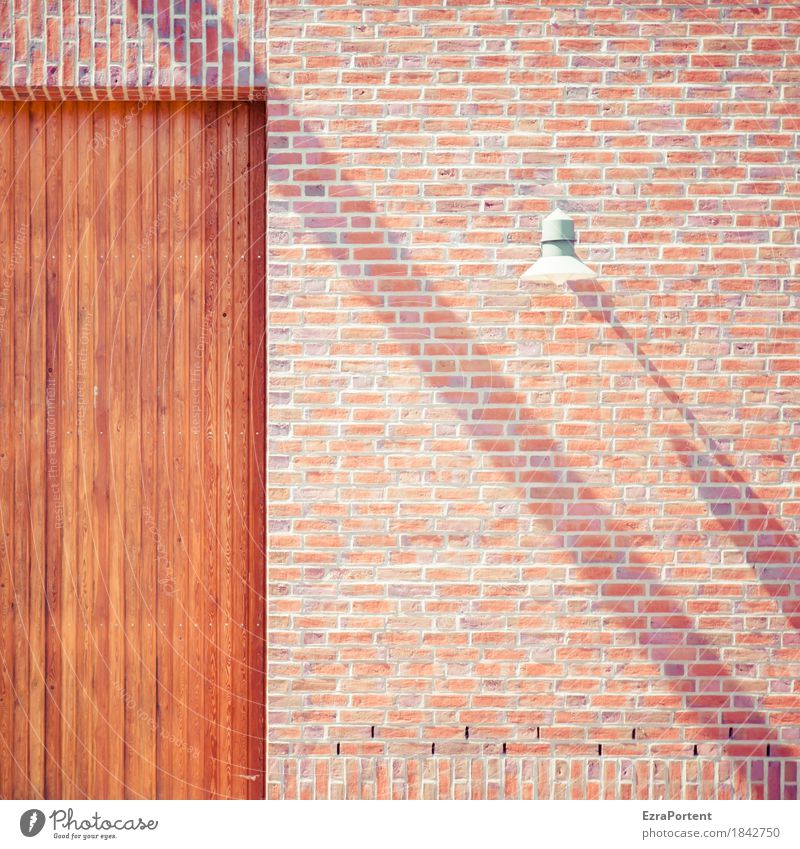 shadowbackslash House (Residential Structure) Wall (barrier) Wall (building) Facade Door Stone Wood Line Stripe Esthetic Bright Brown Red White Gate Lamp Tilt