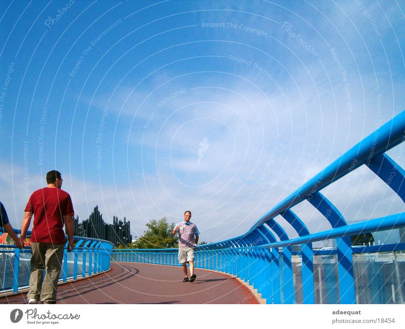Puente azul Vacation & Travel Summer Bridge Blue Technology Human being Sky Movement Architecture
