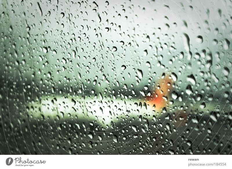 rainy goodbye Colour photo Interior shot Deserted Copy Space top Day Aviation Airplane Passenger plane Aircraft Airport Airfield Runway Gloomy Wet