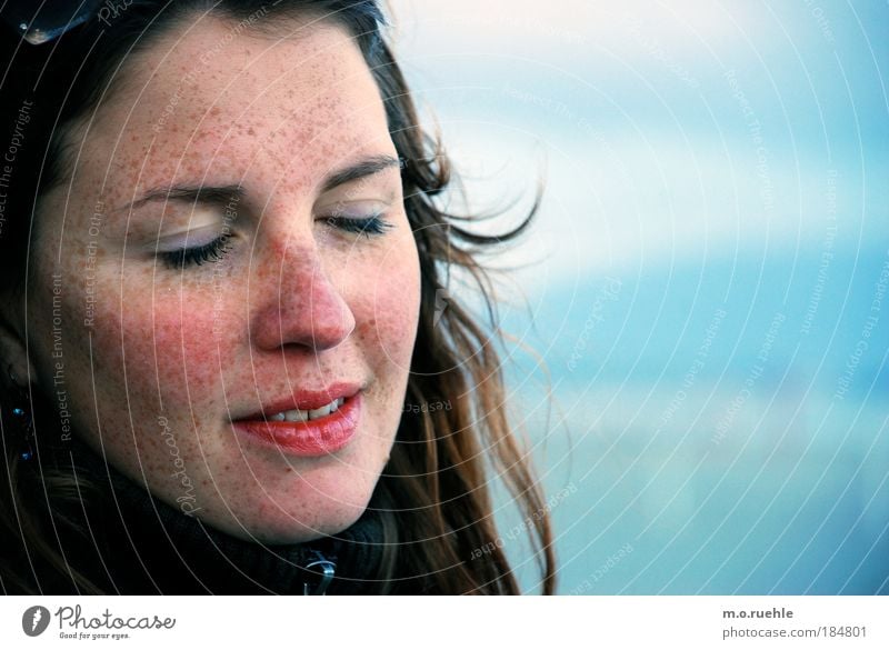 stargazing Colour photo Exterior shot Pattern Copy Space right Copy Space top Copy Space bottom Twilight Long shot Portrait photograph Profile Closed eyes