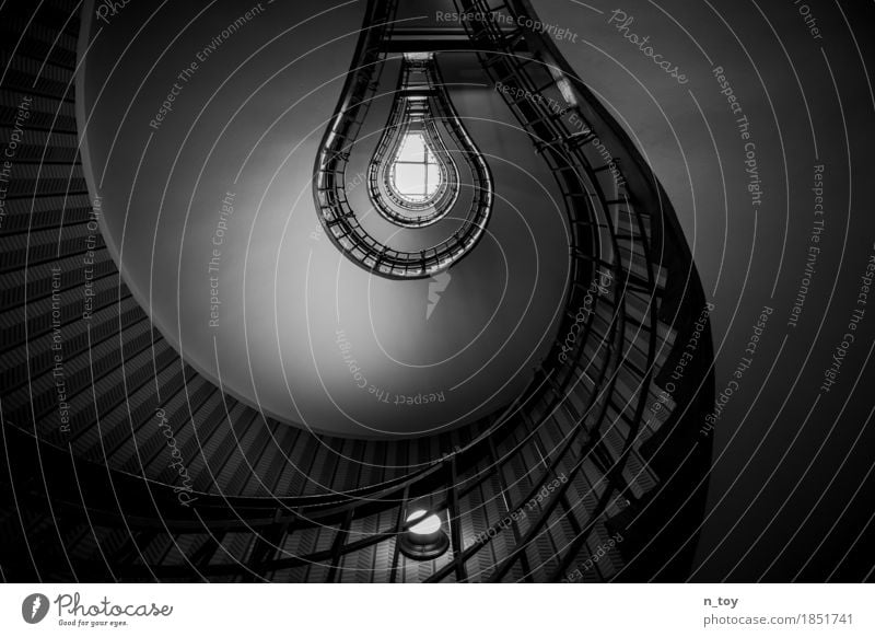 Light Bulb House (Residential Structure) Building Architecture Stairs Illuminate Historic Tall Gray Black White Serene Calm Idea Moody Staircase (Hallway)