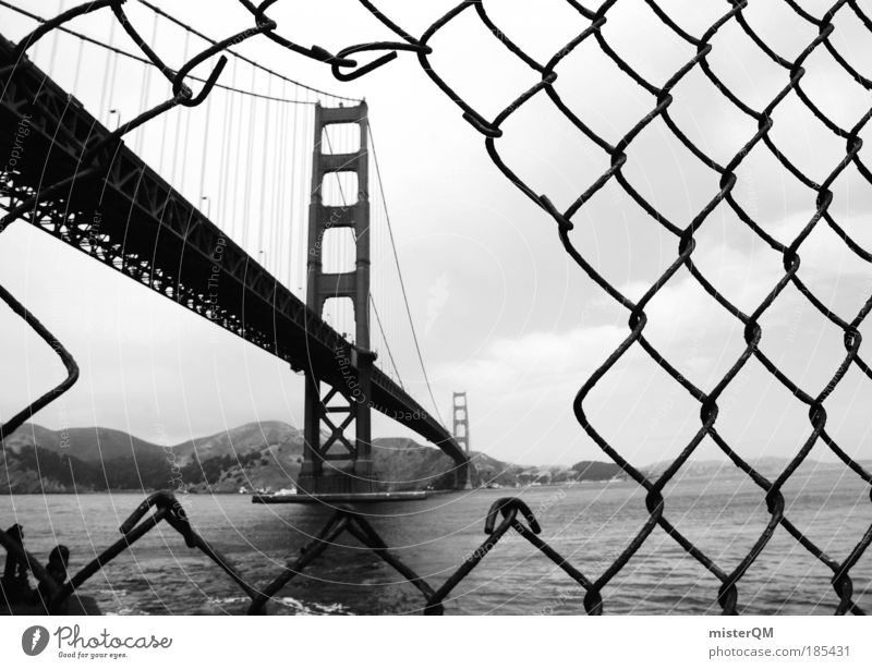 good old times. Downtown Power Golden Gate Bridge American Flag Americas California West Coast San Francisco San Francisco bay Grating Perspective