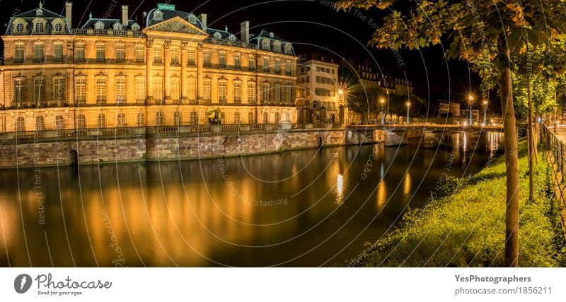 City night panorama in Strasbourg France Vacation & Travel Tourism City trip Small Town Old town Palace Castle Building Architecture Tourist Attraction Landmark