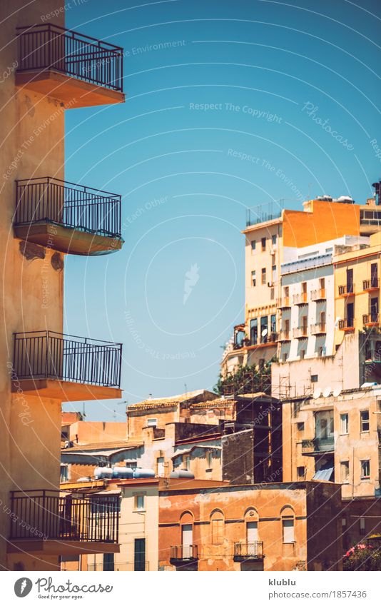 Detail view from Sciacca, Sicily, Italy Pot Ocean House (Residential Structure) Decoration Tree Flower Coast Village Town Harbour Building Architecture Facade