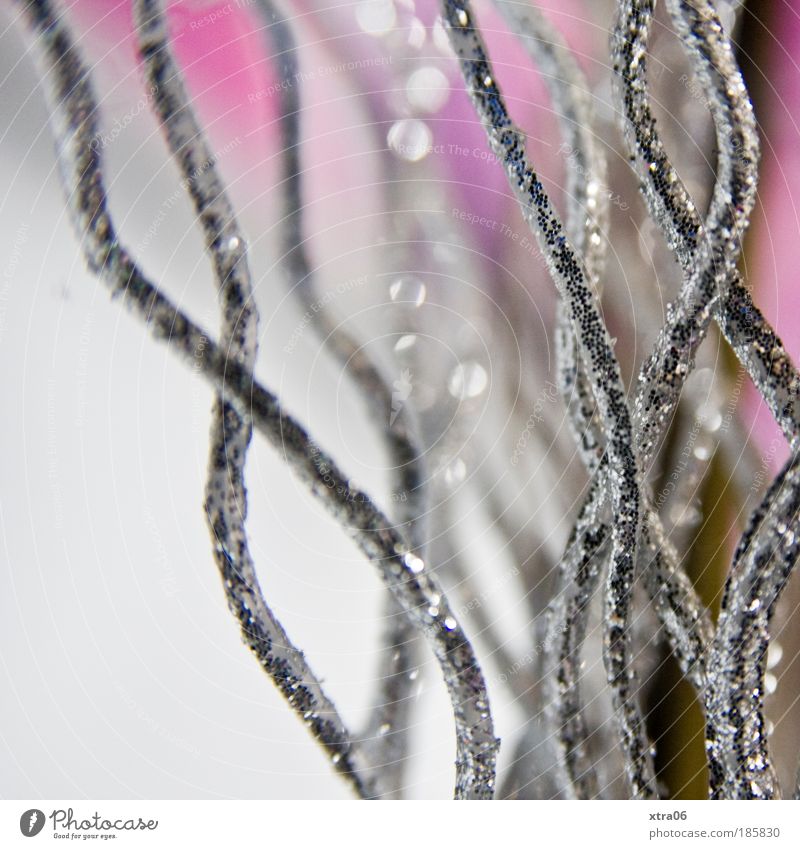 Decoration Work of art Esthetic Elegant Curved Swing Undulation Silver Glittering Pink Colour photo Interior shot Close-up Detail Macro (Extreme close-up)