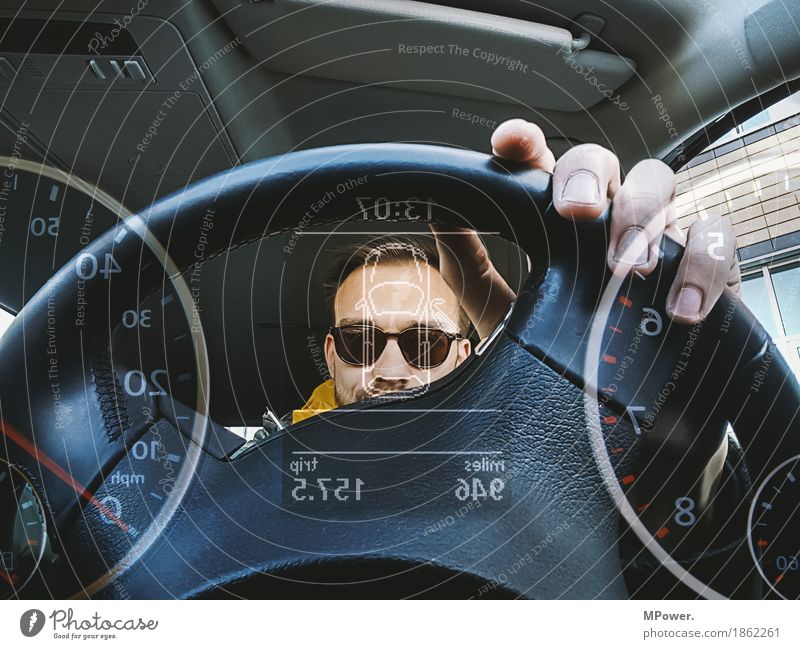 driver Screen Measuring instrument Clock Technology Human being Young man Youth (Young adults) 1 18 - 30 years Adults Cool (slang) Car Motoring Speedometer