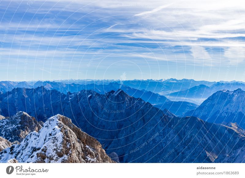 Alps Landscape Snow Mountain Contentment Joie de vivre (Vitality) Optimism Willpower Colour photo Deserted Day Panorama (View)