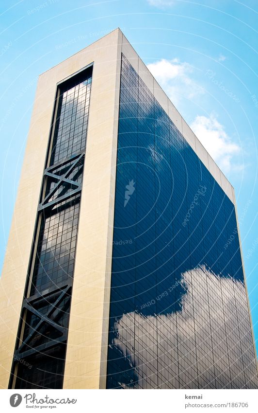 Cloud 7 New York City USA House (Residential Structure) High-rise Bank building Building Architecture Facade Reflection Clouds Glass Large Above Blue White