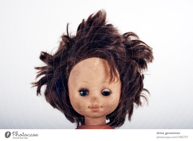 Face 1 Girl Woman Adults Head Human being Toys Doll Smiling Laughter Make Aggression Cool (slang) Friendliness Creepy Cute Stress Whimsical toy hair eyes