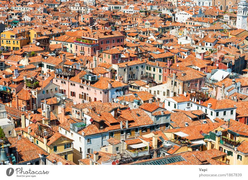 Venice roofs from above Vacation & Travel Tourism Trip Summer Summer vacation House (Residential Structure) Landscape Small Town Church Building Architecture