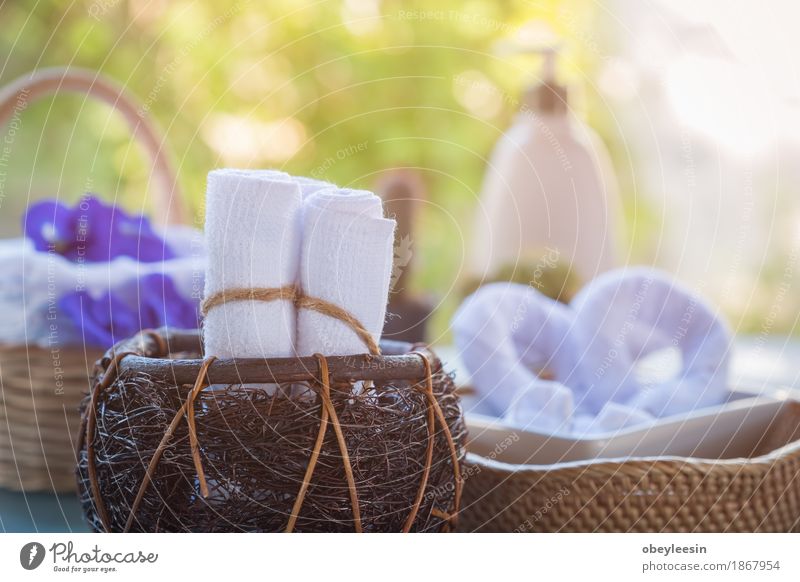 Rolled up white spa towels Lifestyle Style Joy Happy Spa Art Artist Nature Adventure Colour photo Multicoloured Close-up Detail Macro (Extreme close-up) Morning