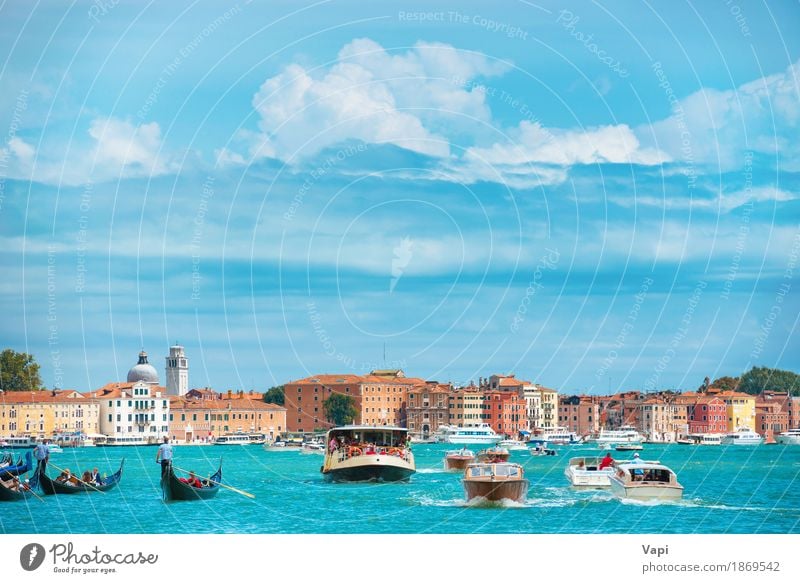 Grand Canal in Venice Vacation & Travel Tourism Trip City trip Cruise Summer Summer vacation Island Waves House (Residential Structure) Group Landscape Water