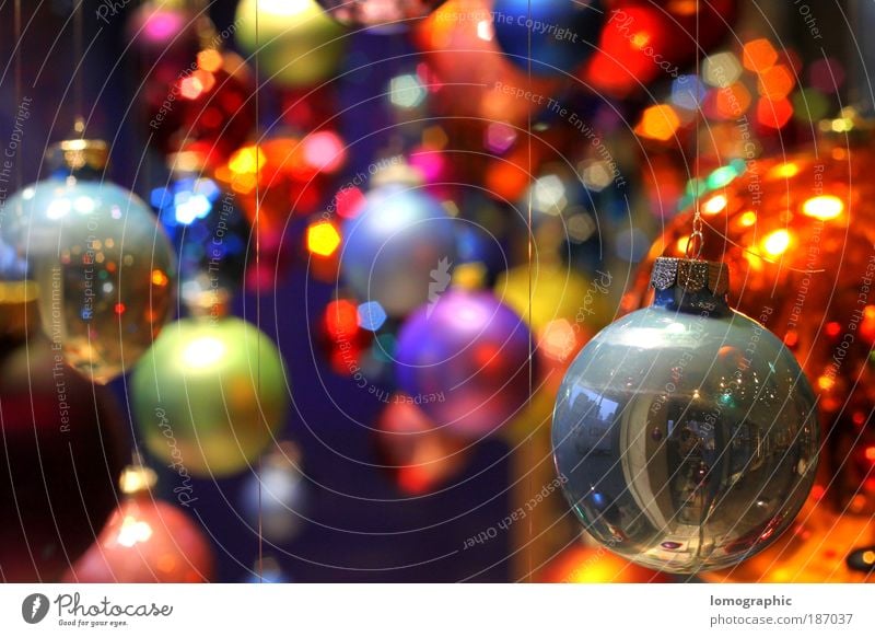 Ball coloured II Decoration Glass Sphere Creativity Art Christmas & Advent Christmas tree Christmas decoration Glitter Ball Gaudy Multicoloured Glass ball