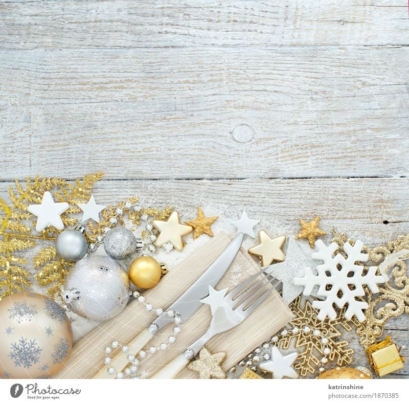 Golden and purple Christmas decorations Stock Photo by katrinshine