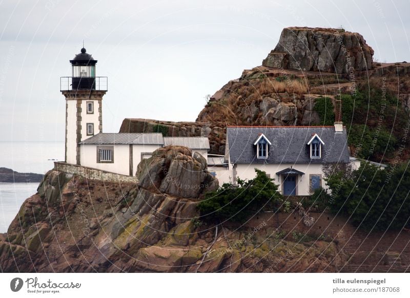 Ready for the island. Vacation & Travel Island Nature Landscape Autumn Bay France Europe Fishing village Deserted Detached house Lighthouse Building Navigation