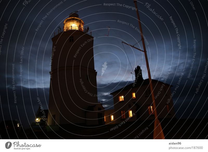 enlightenment Clouds Night sky Coast Ocean House (Residential Structure) Lighthouse North Foreland Lighthouse Navigation Optimism Protection Safety (feeling of)