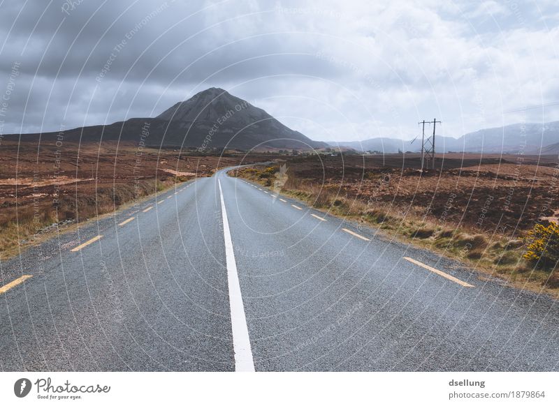 Simple road in Ireland with mountain in the background - a Royalty Free  Stock Photo from Photocase