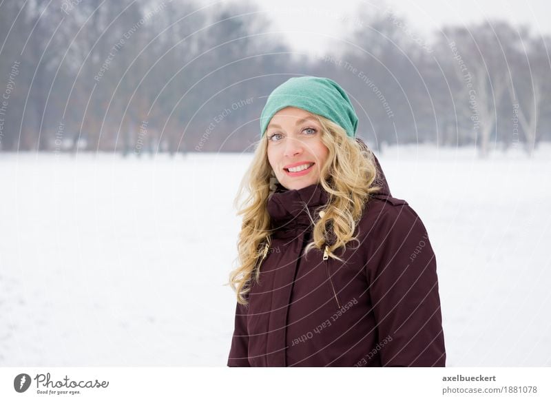 blonde woman in a snowy landscape Lifestyle Joy Leisure and hobbies Vacation & Travel Winter Snow Winter vacation Human being Feminine Young woman