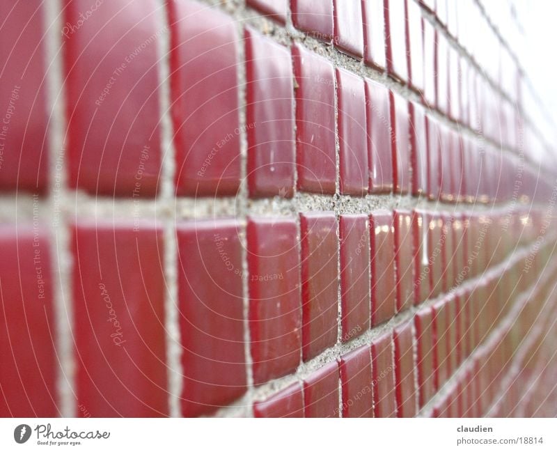 mosaic Mosaic Red Infinity Square Rectangle Seam Vanishing point Macro (Extreme close-up) Close-up Tile Line Checkered