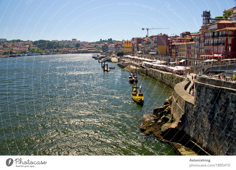 Promenade in Porto Vacation & Travel Tourism Environment Nature Water Summer Weather Beautiful weather River Douro Portugal Town Downtown Old town