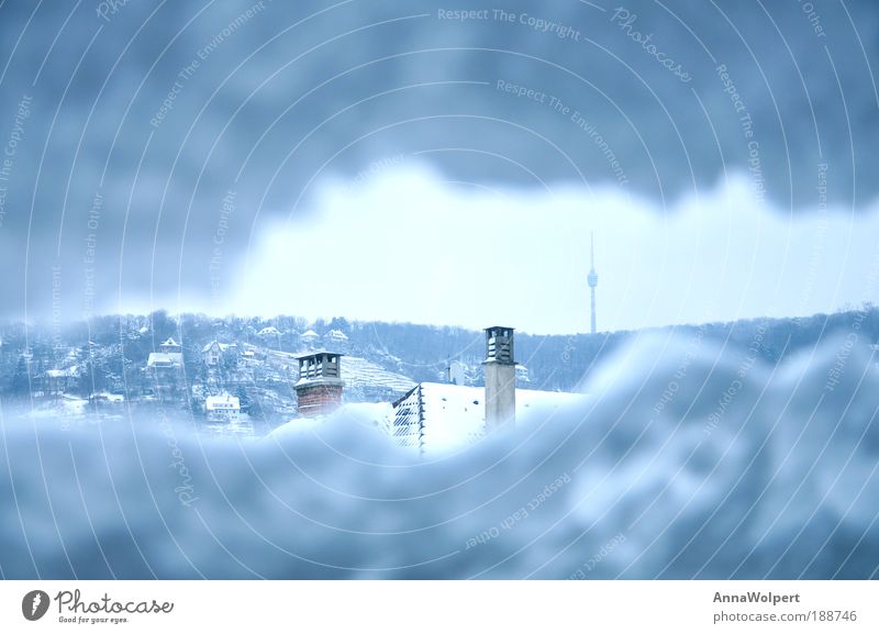 Stuttgart - snowed in Freedom Winter Snow TV set Sky Gale Ice Frost Hail Glacier Town Outskirts Manmade structures Antenna Television tower Looking Tall Cold