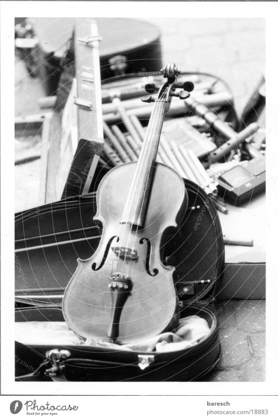 violin case Musical instrument Violin Leisure and hobbies Street Black & white photo