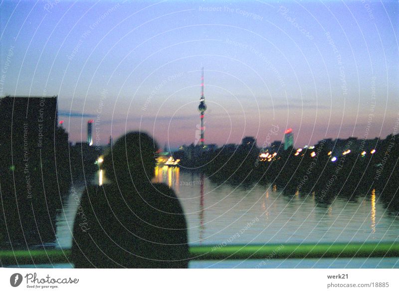 Berlin: Spree at night Night Alexanderplatz Dusk Reflection Europe Berlin TV Tower Bridge