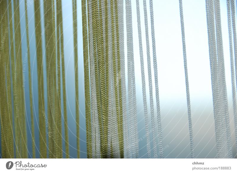 cords Drape Curtain Hang Thin Screening Vertical Line Green Thread Parallel Subdued colour Interior shot Shallow depth of field String Day