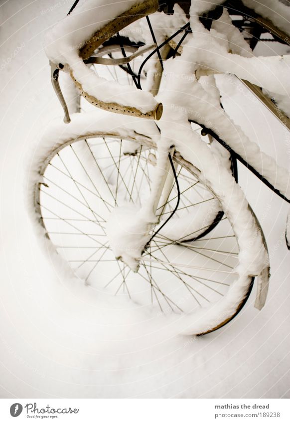 snow wheel Environment Nature Landscape Winter Ice Frost Snow Means of transport Street Esthetic Contentment Loneliness Apocalyptic sentiment Freedom Idyll