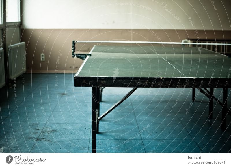 procrastination sport Joy Leisure and hobbies Playing Table tennis Table tennis table Fight Work and employment Break concentric Colour photo Interior shot