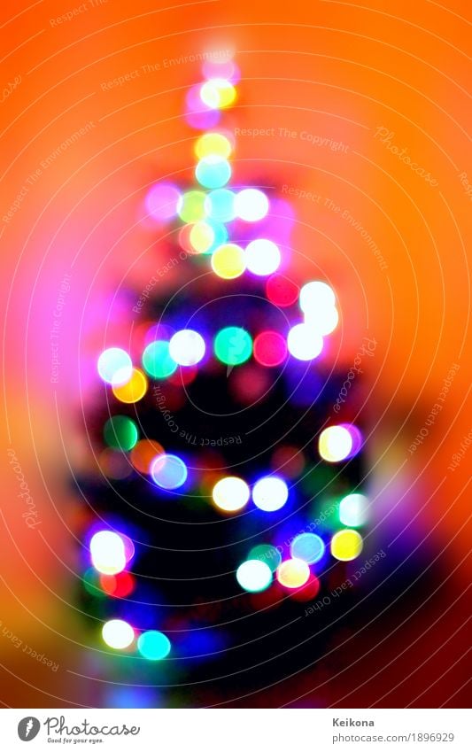 Abstract Christmas tree bokeh image. Joy Interior design Decoration Entertainment Party Feasts & Celebrations Christmas & Advent New Year's Eve Art Work of art