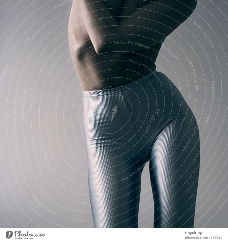 stripy silver Body Skin Feminine Young woman Youth (Young adults) Arm Stomach Legs 1 Human being Leggings Fitness Illuminate Athletic Cool (slang) Glittering