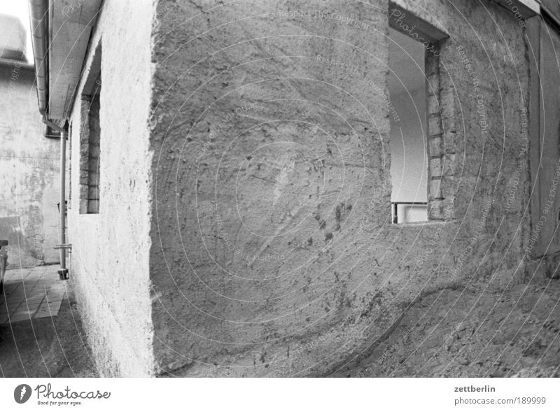 construction site Construction site House (Residential Structure) investment ruin Wall (barrier) Building stone Window View from a window Shutter Glazed facade